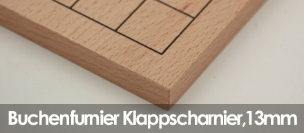 Komplettset Buchenfurnier Klappscharnier 13 mm 