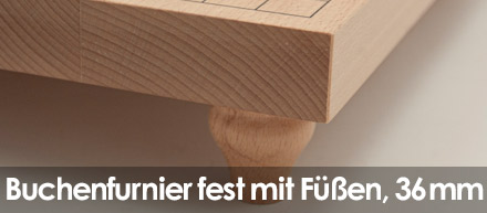 Komplettset Buchenfurnier fest mit Füßen 36 mm 