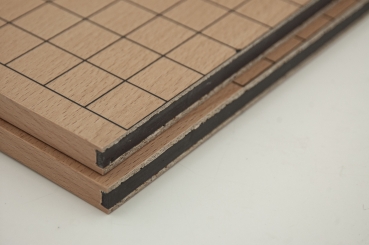 Beech Veneered Board, Magnetic Frame Joint, 19x19/13x13, 13mm