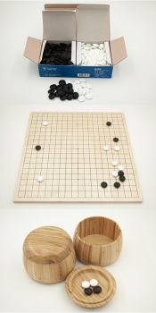 Birch Board, folding / 8x21,5 mm Glass Stones / Bamboo Bowls