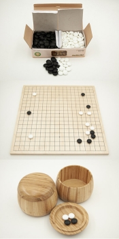 Birch Board, folding / 9x21,5 mm Glass Stones / Bambus Bowls
