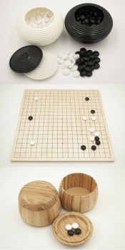 Birch Board, folding / Yunzi Stones / Bamboo Bowls