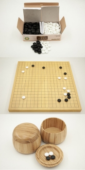 30 mm Shinkaya Board / 9x21,5 mm Glass Stones / Bamboo Bowls