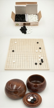 Birch Board, folding / 9x21,5 mm Glass Stones / Date Wood Bowls