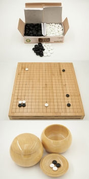 50 mm Bamboo Board, cutted / 9x21,5 mm Glass Stones / Shinkaya Bowls