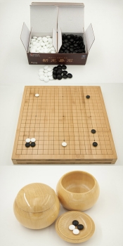 50 mm Bamboo Board, cutted / 10x21,5 mm Glass Stones / Shinkaya Bowls