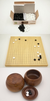 30 mm Shinkaya Board / 9x21,5 mm Glass Stones / Mullberry Bowls