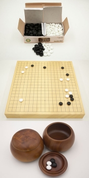 50 mm Shinkaya Board / 9x21,5 mm Glass Stones / Mullberry Bowls
