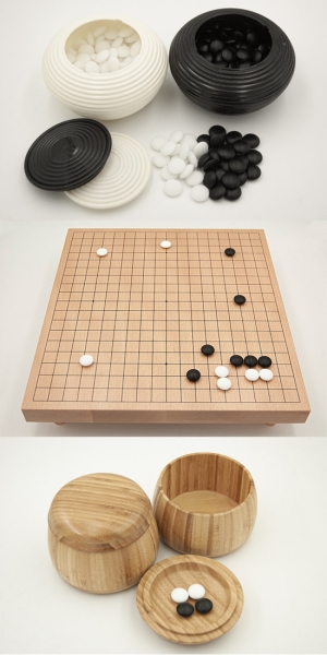 36mm Beech Veneer Board with Legs / Yunzi Stones / Bamboo Bowls